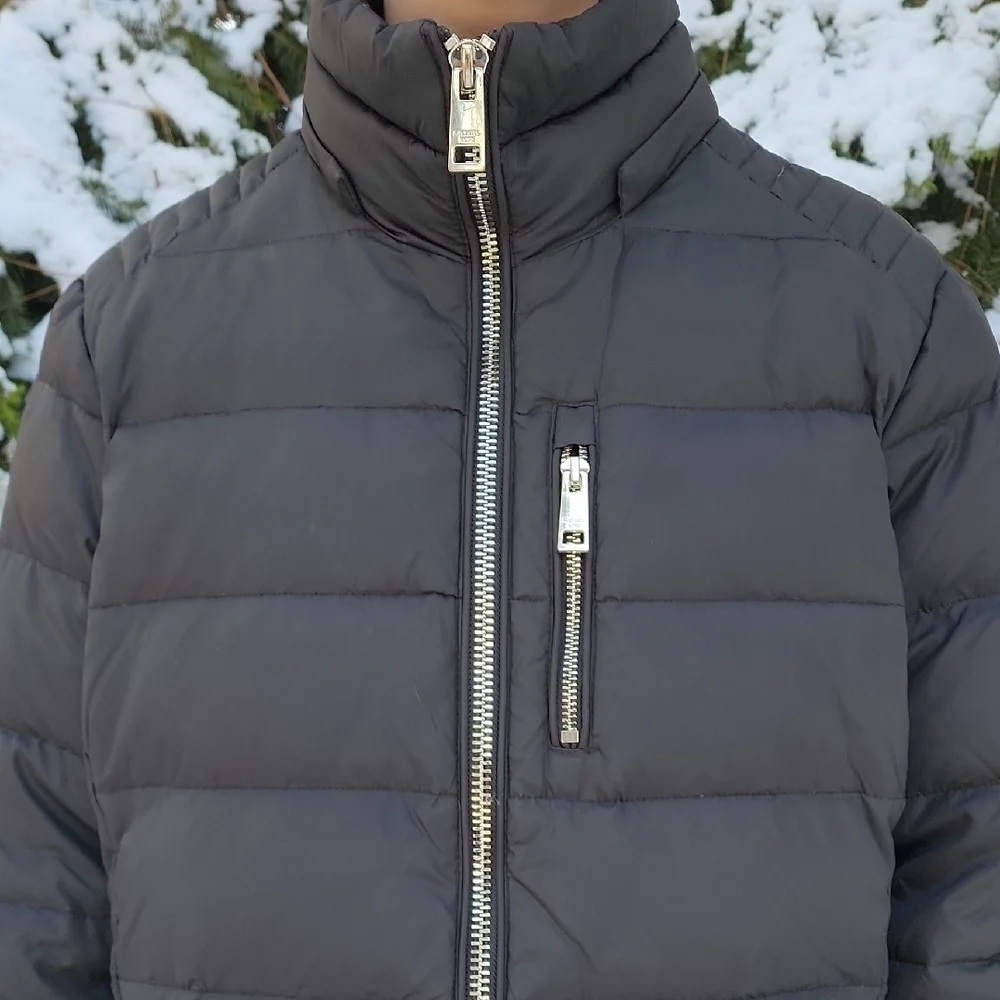 Michael Kors Large Black Puffer Coat with Gold Zippers